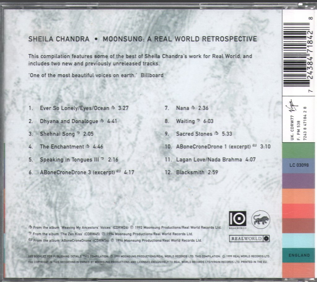 Sheila Chandra - Moonsung: A Real World Retrospective - Cd
