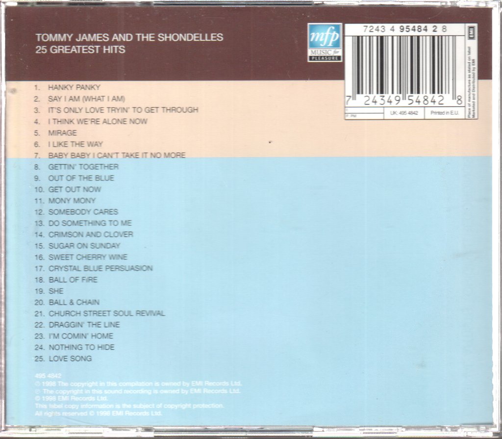 Tommy James & The Shondells - 25 Greatest Hits - Cd