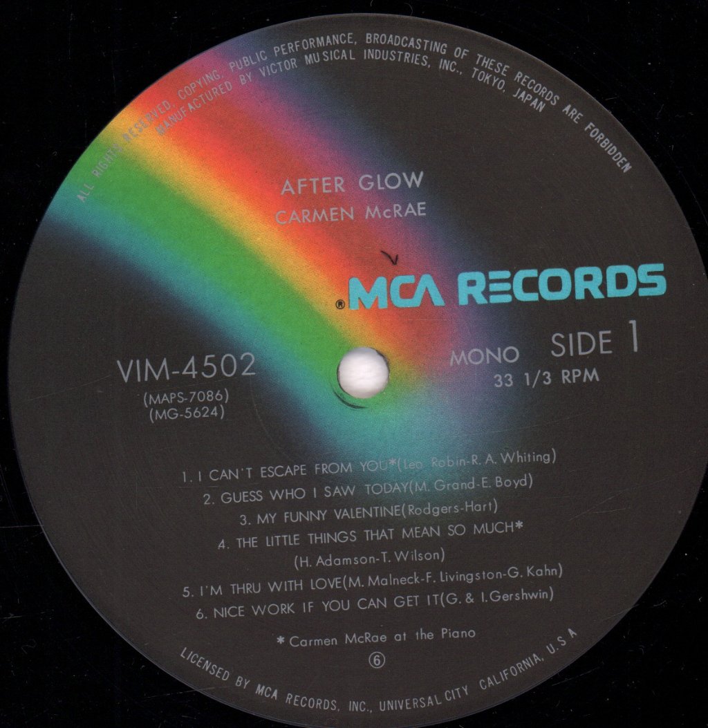 Carmen McRae - After Glow - Lp