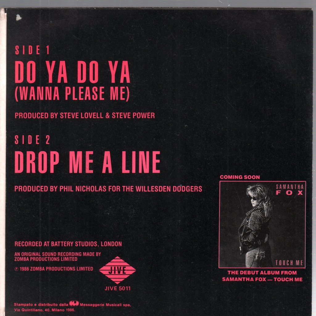 Samantha Fox - Do Ya Do Ya - 7 Inch