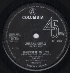 Manuel (60'S Artist) - Somewhere My Love - 7 Inch