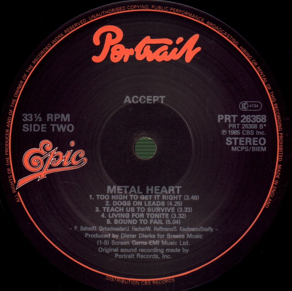 Accept - Metal Heart - Lp