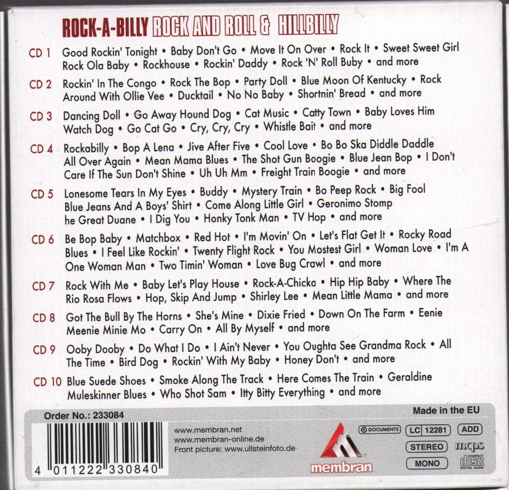 Various Artists - Rock-a-Billy Rock And Roll & Hillbilly - Cd Box Set