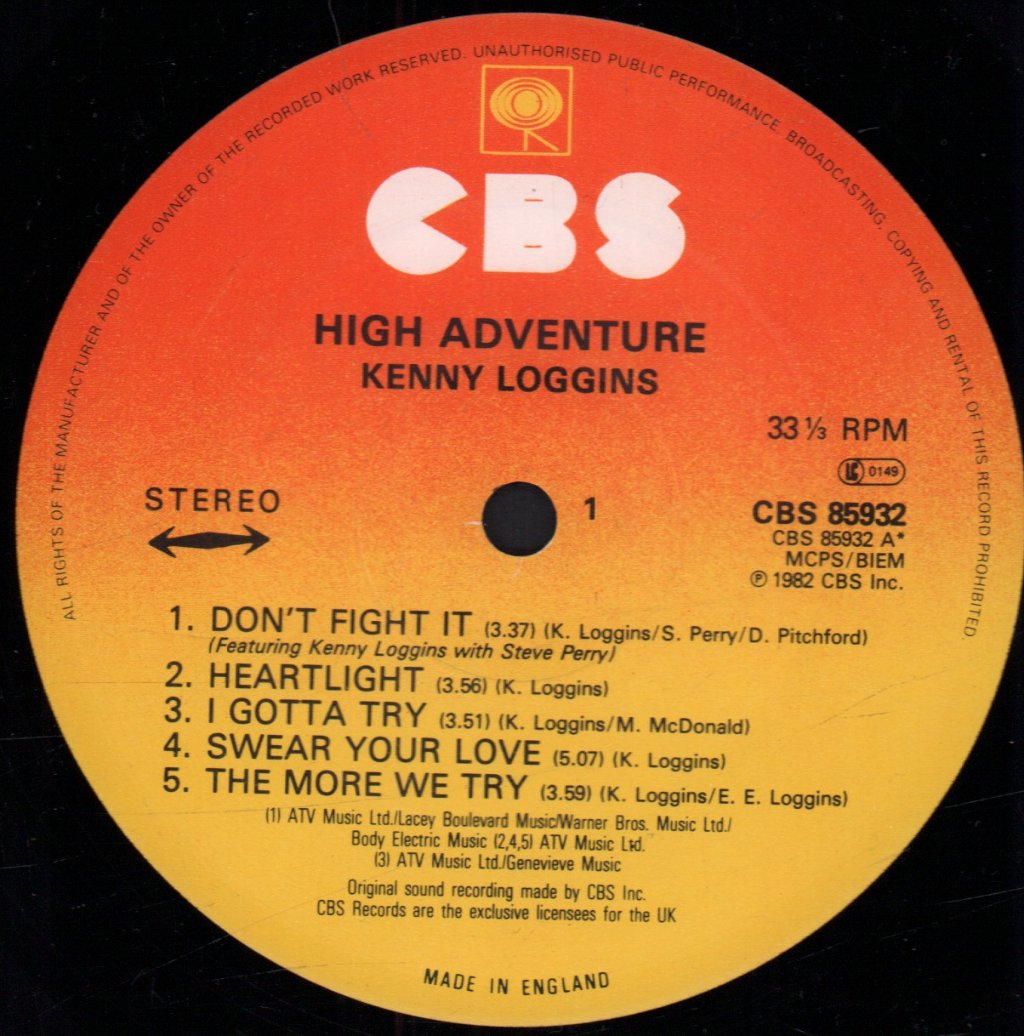 Kenny Loggins - High Adventure - Lp