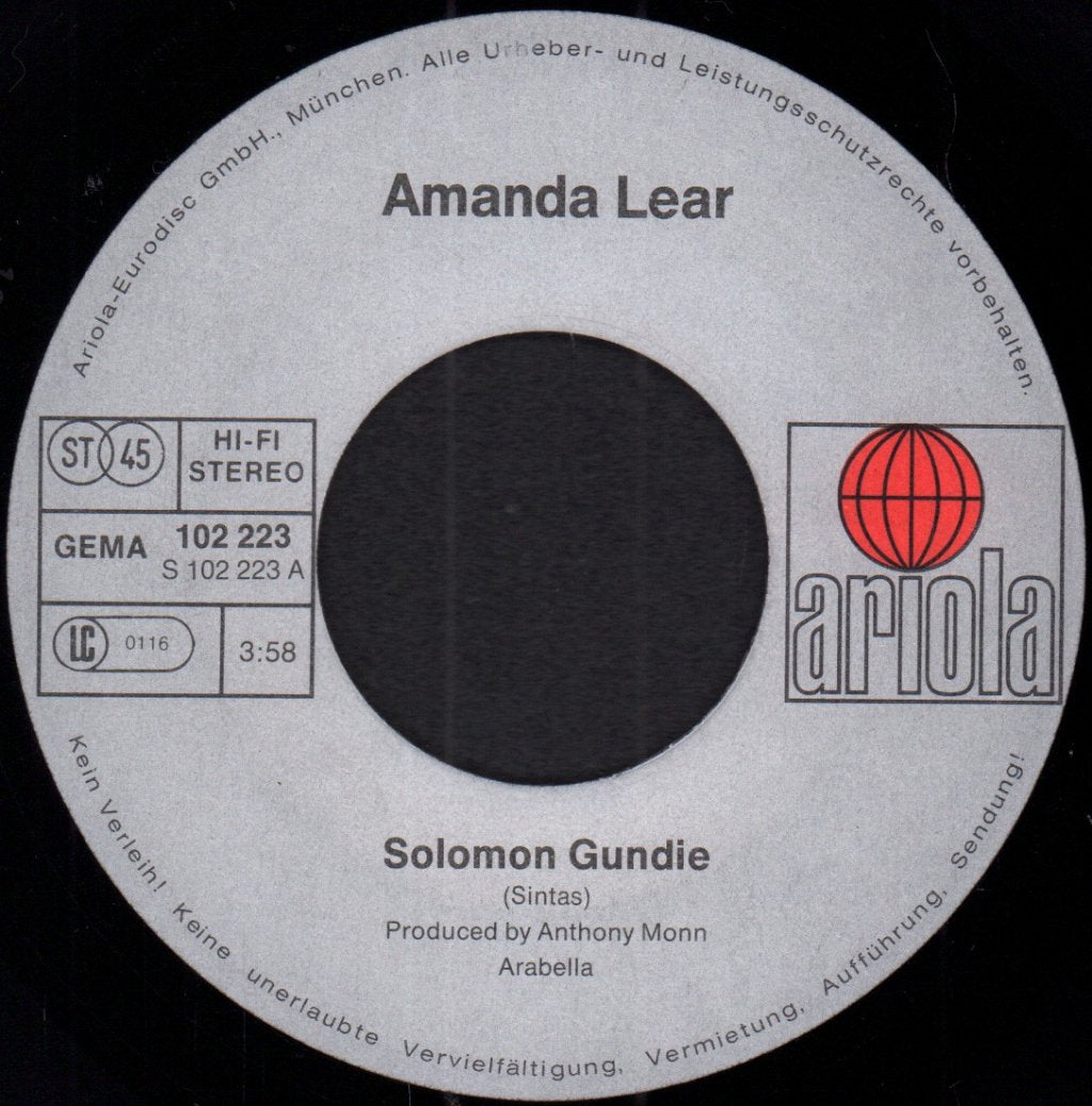 Amanda Lear - Solomon Gundie - 7 Inch