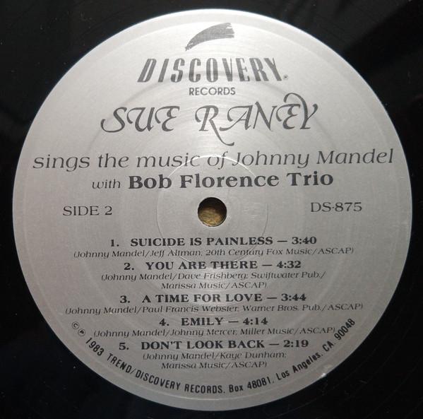 Sue Raney With Bob Florence Trio - Sings The Music Of Johnny Mandel - Lp