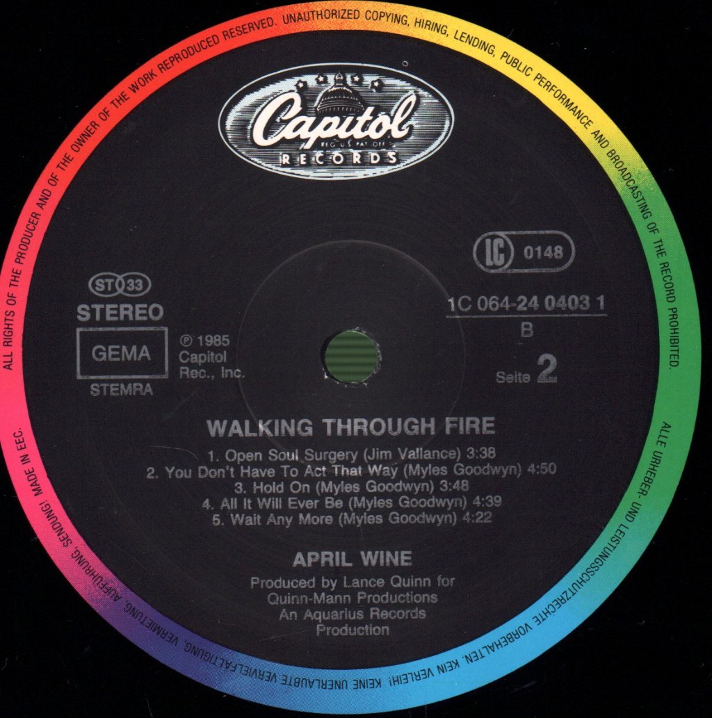 April Wine - Walking Through Fire - Lp