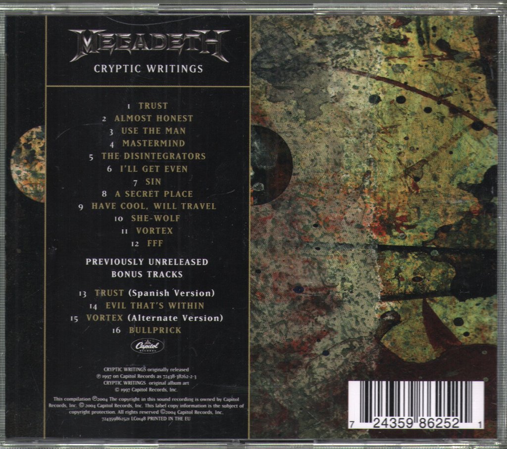Megadeth - Cryptic Writings - Cd