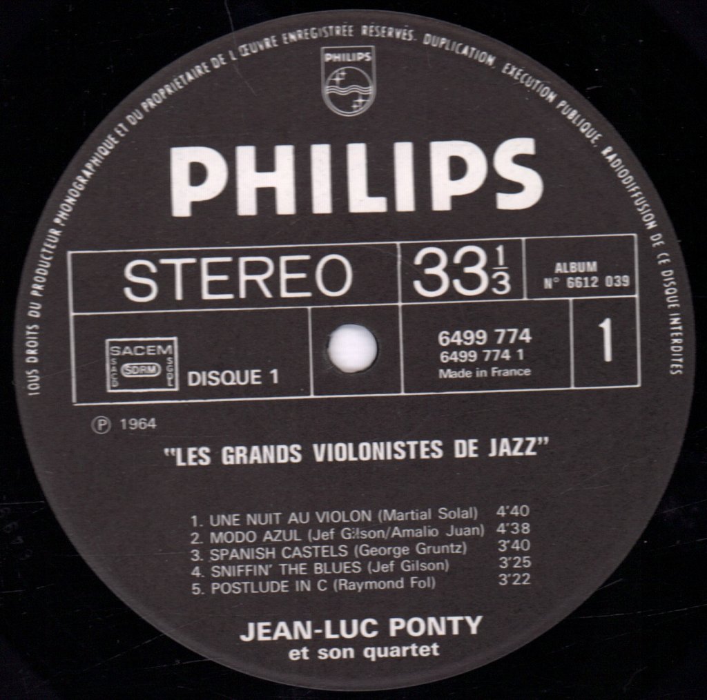 Stephane Grappelly Et Son Orchestre / Jean-Luc Ponty Et Son Quartet - Les Grands Violonistes De Jazz - Double Lp