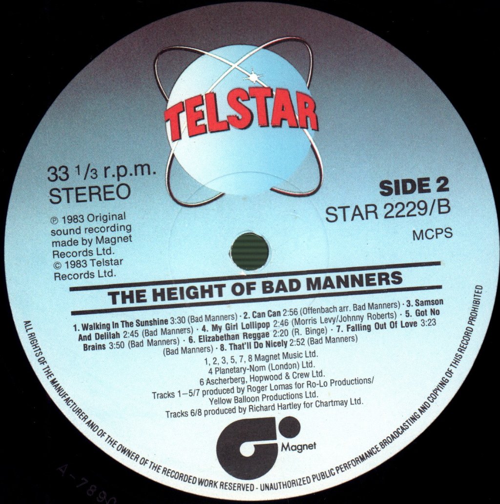 Bad Manners - Height Of Bad Manners - Lp