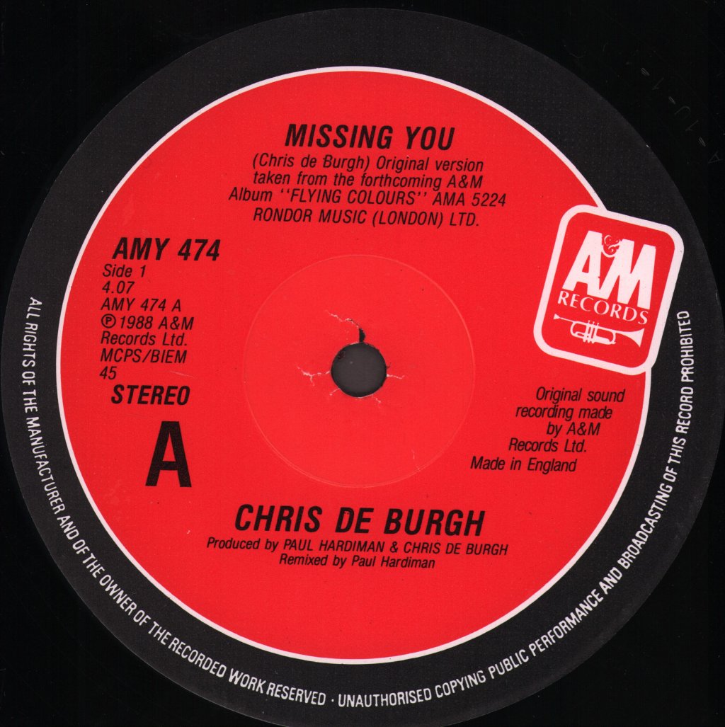 Chris De Burgh - Missing You - 12 Inch