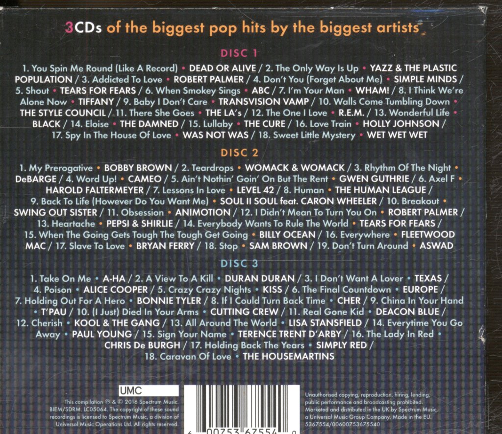Various Artists - Top Of The Pops: 1985-1989 - Triple Cd