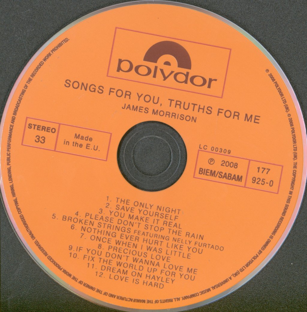 James Morrison - Songs For You, Truths For Me - Cd