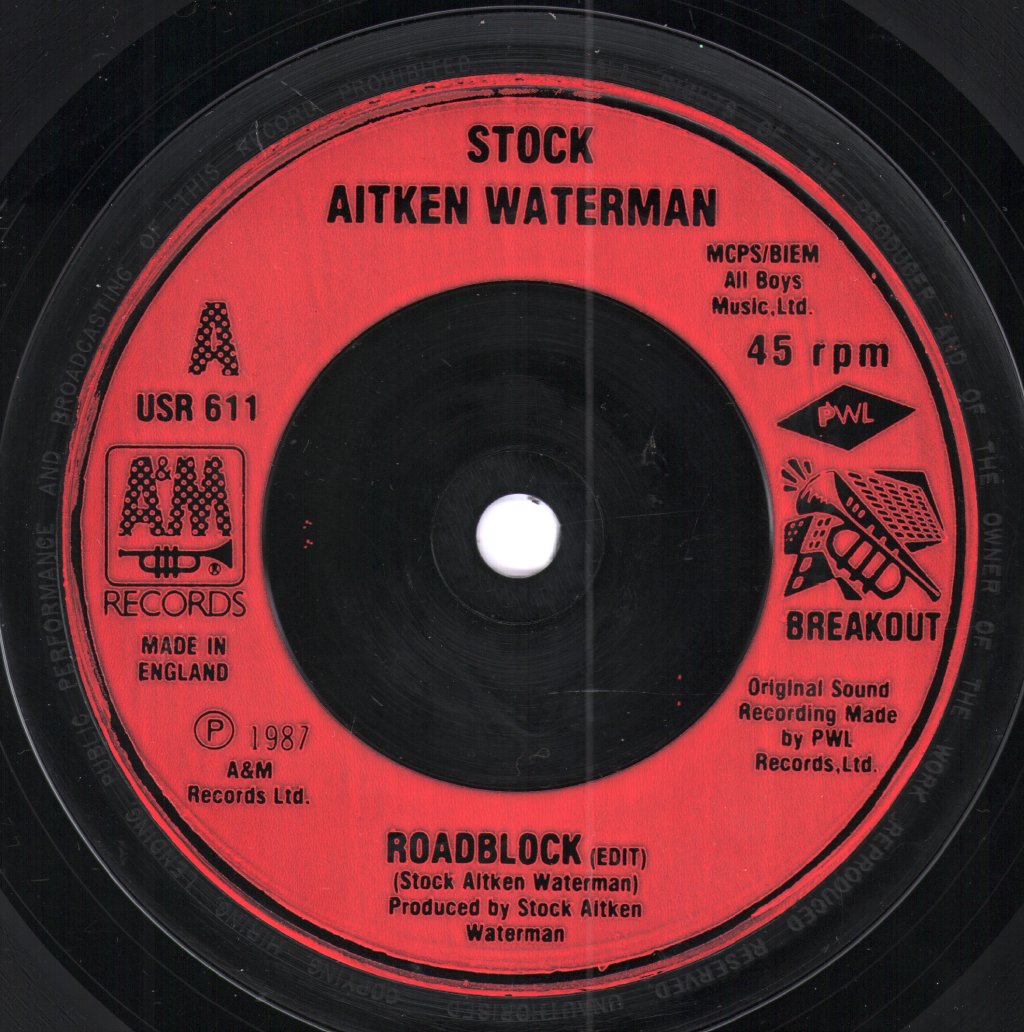 Stock Aitken Waterman - Roadblock - 7 Inch