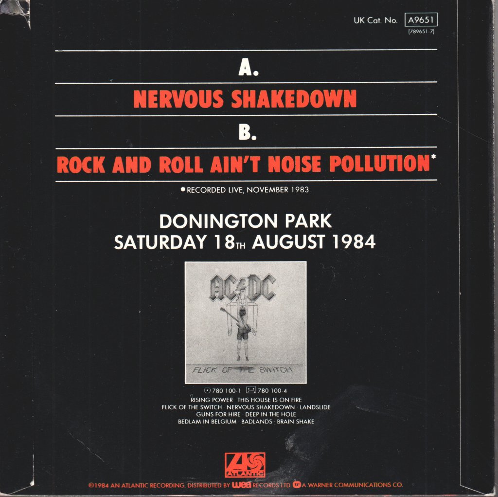 AC/DC - Nervous Shakedown - 7 Inch