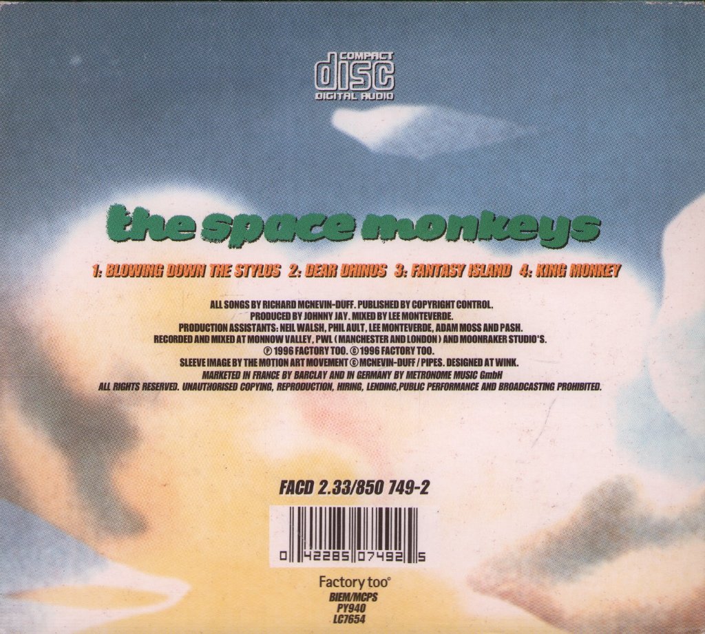 Space Monkeys - Blowing Down The Stylus - Cd