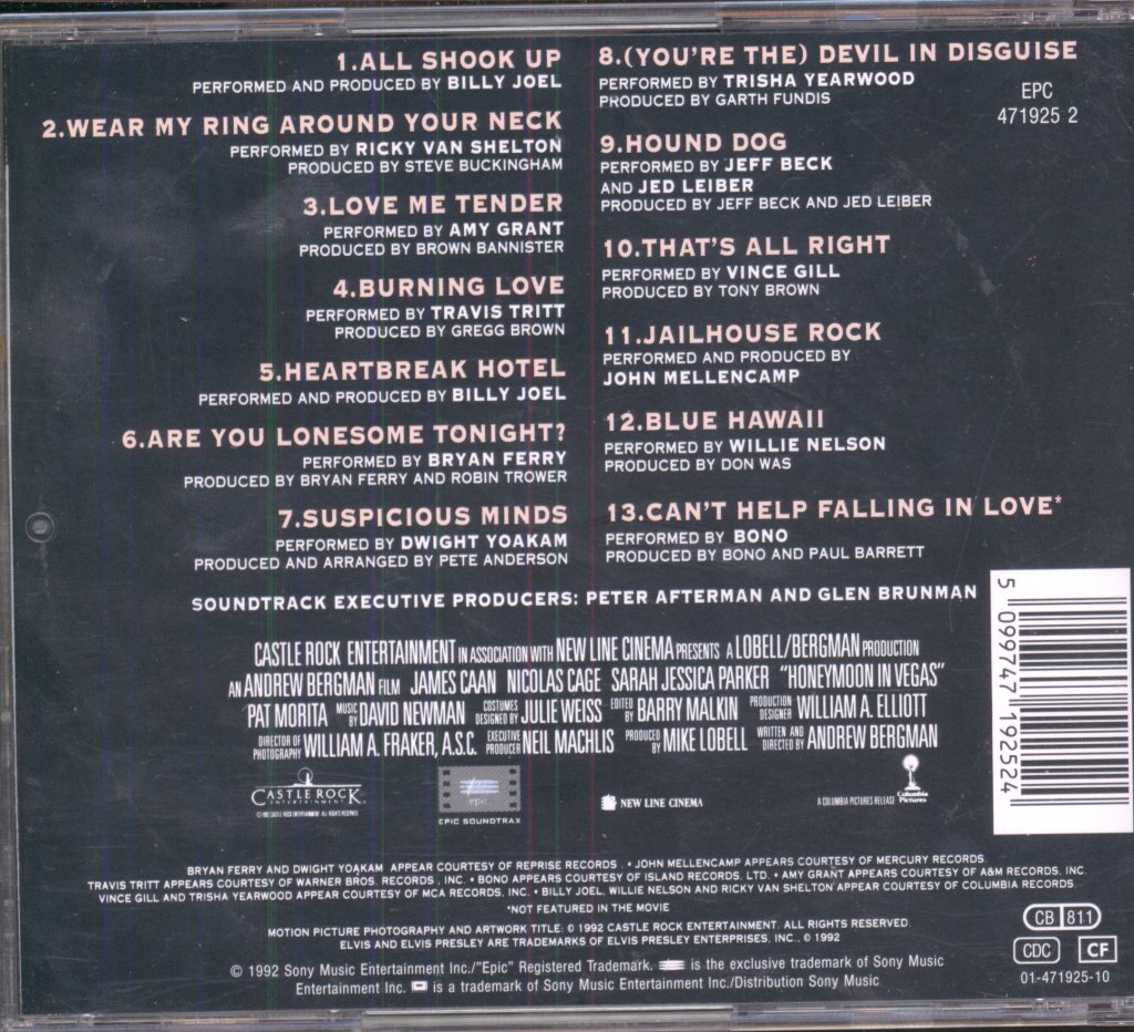 Various Artists - Honeymoon In Vegas - Music From The Original Motion Picture Soundtrack - Cd