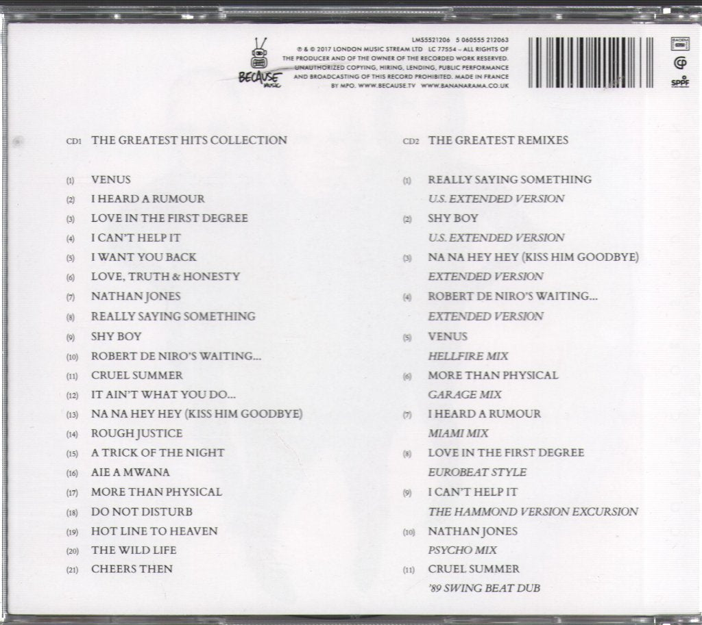 Bananarama - Greatest Hits Collection - Double Cd