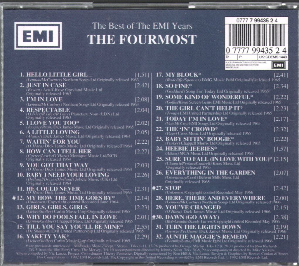 Fourmost - Best Of The EMI Years - Cd
