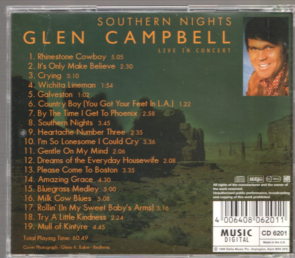 Glen Campbell - Southern Nights Live In Concert - Cd