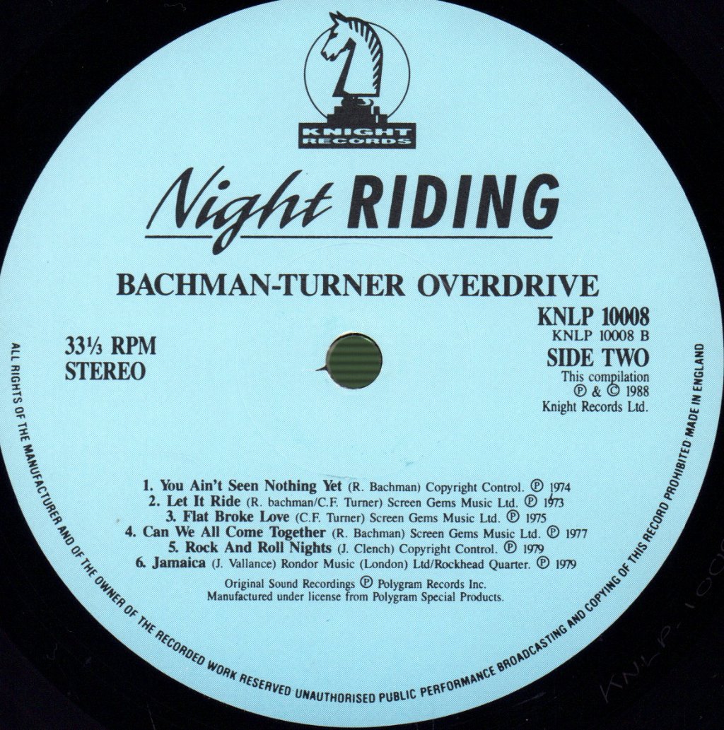 Bachman-Turner Overdrive - Night Riding - Lp