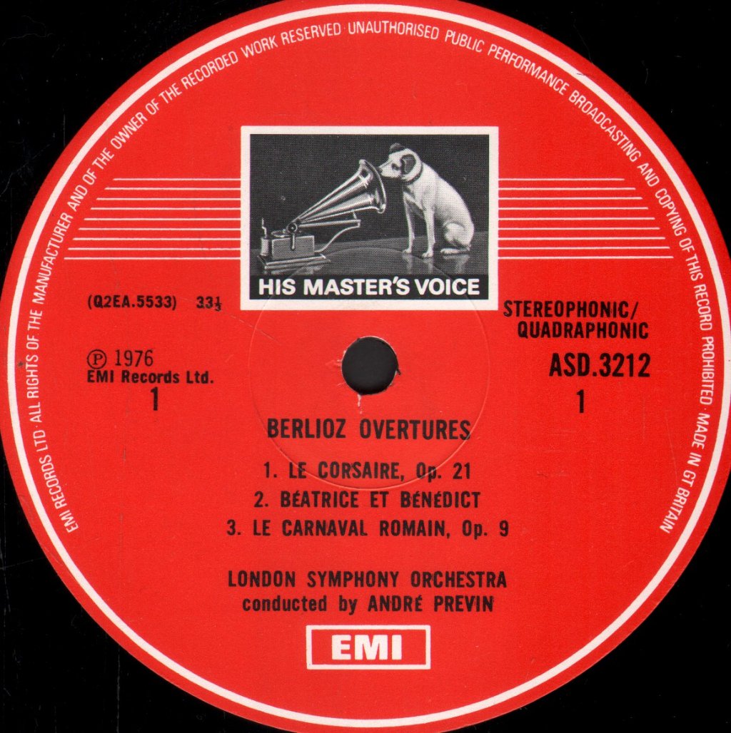 Andre Previn / London Symphony Orchestra - Berlioz Overtures - Lp