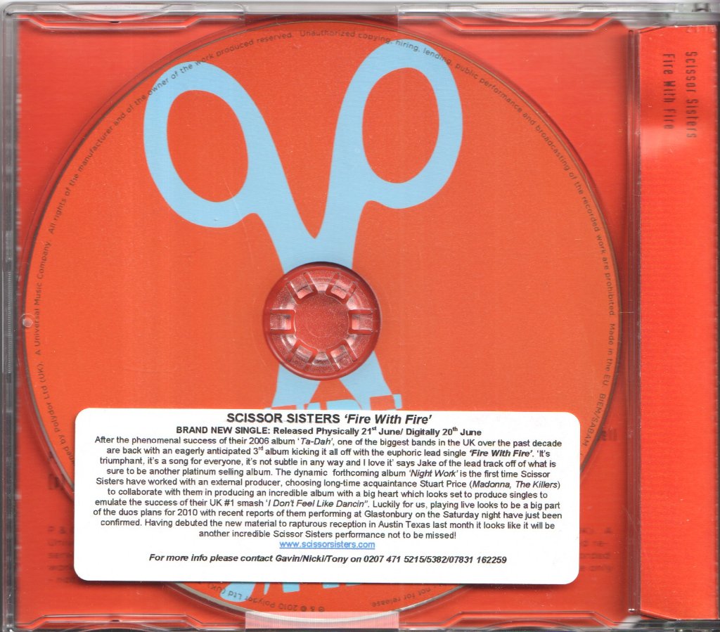 Scissor Sisters - Fire With Fire - Cd