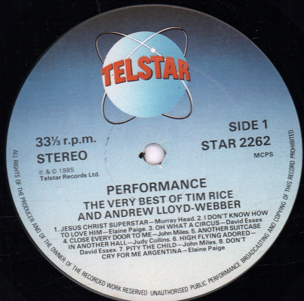 Tim Rice And Andrew Lloyd Webber - Performance - Lp