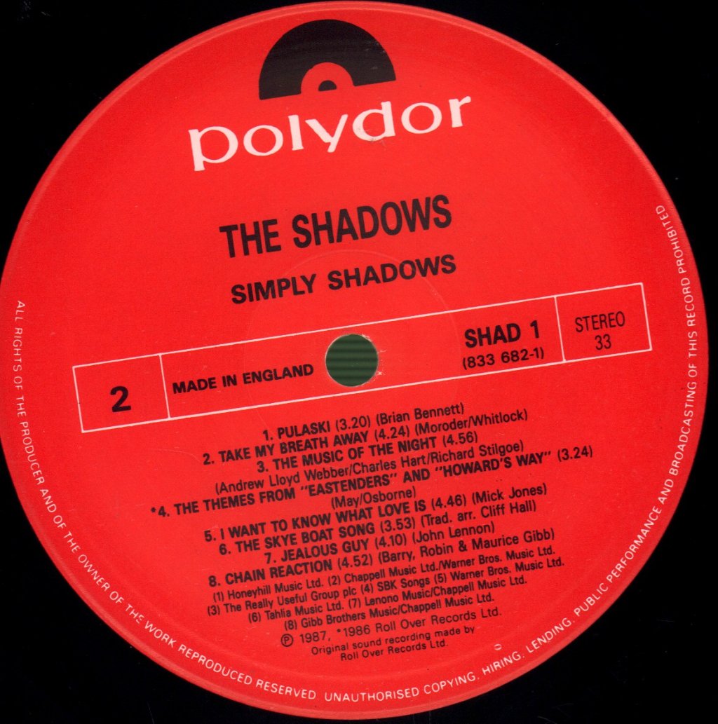 Shadows - Simply Shadows - Lp