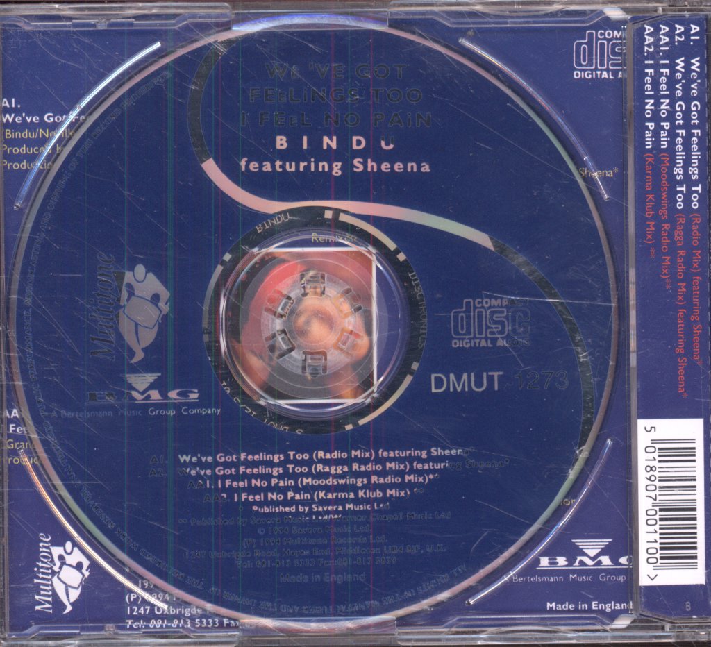 Bindu Featuring Sheena - We've Got Feelings Too / I Feel No Pain - Cd