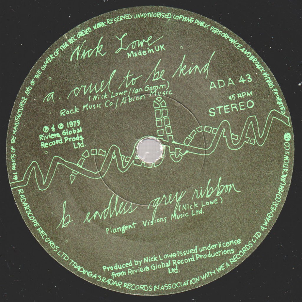 Nick Lowe - Cruel To Be Kind - 7 Inch
