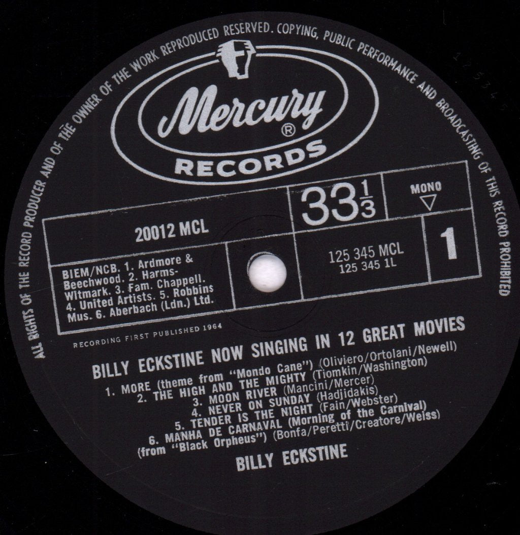 Billy Eckstine - Now Singing In 12 Great Movies - Lp