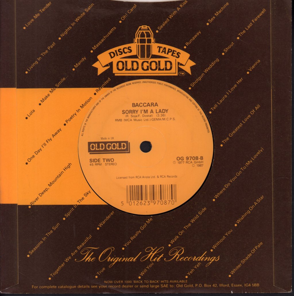 Baccara - Yes Sir I Can Boogie - 7 Inch
