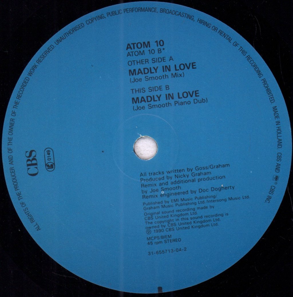 Bros - Madly In Love - 7 Inch