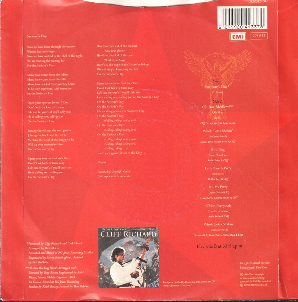 Cliff Richard - Saviours Day - 7 Inch
