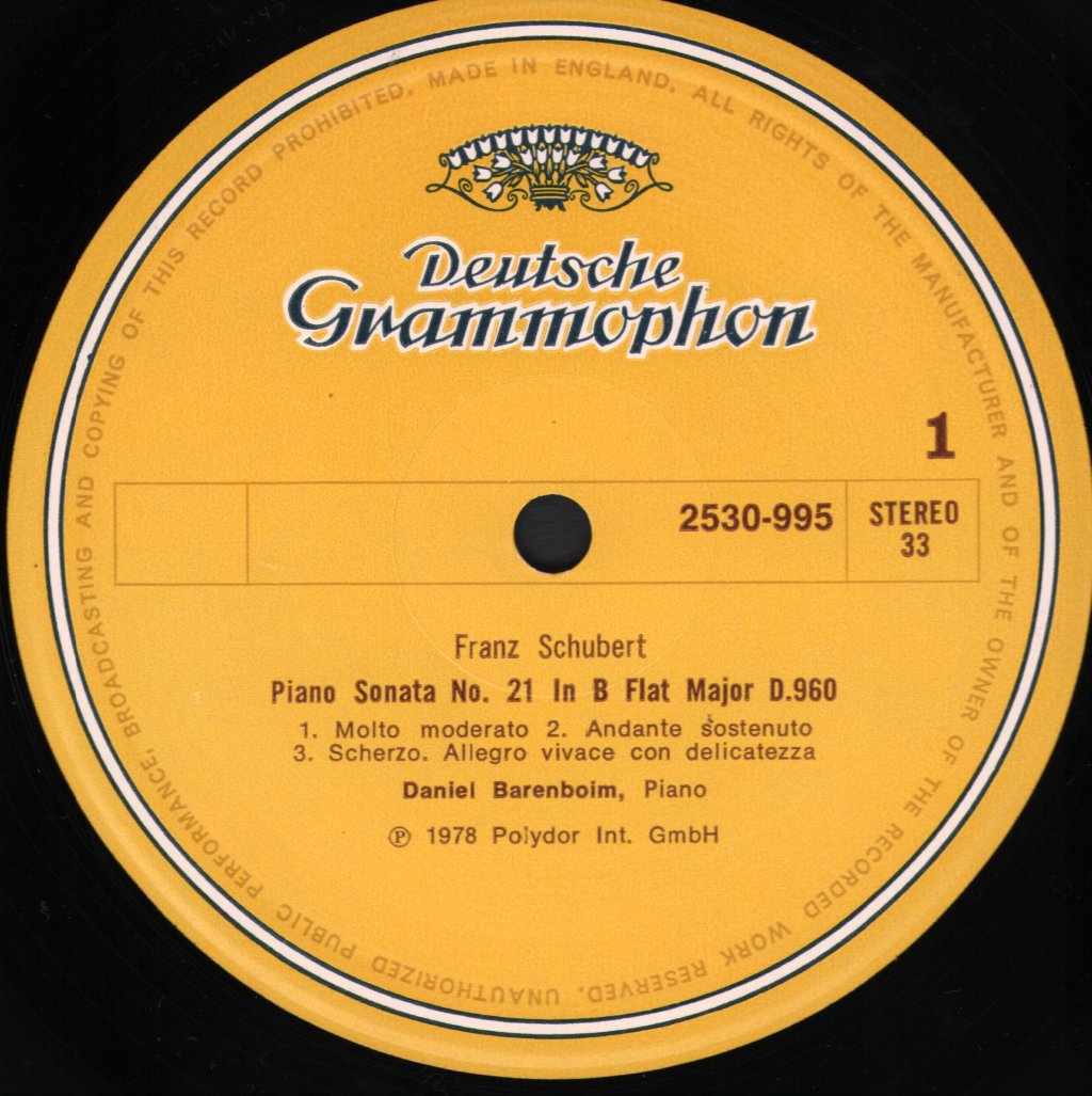 Daniel Barenboim - Franz Schubert - Piano Sonatas - Lp