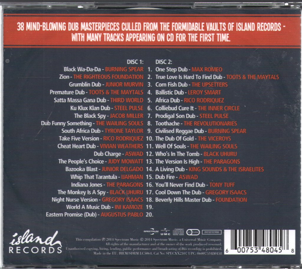 Various Artists - Island Records Presents Dub (38 Hard And Heavy Dub Cuts) - Double Cd