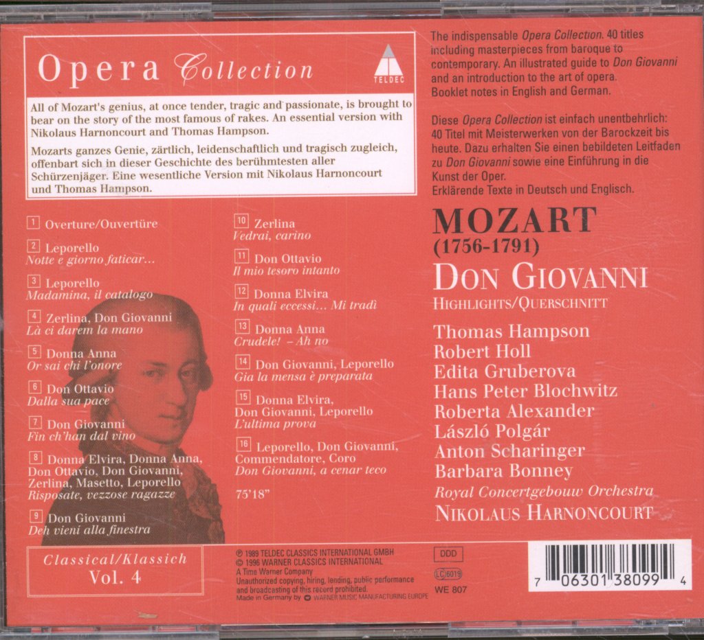 Thomas Hampson, Nikolaus Harnoncourt - Mozart - Don Giovanni Highlights = Querschnitt - Cd