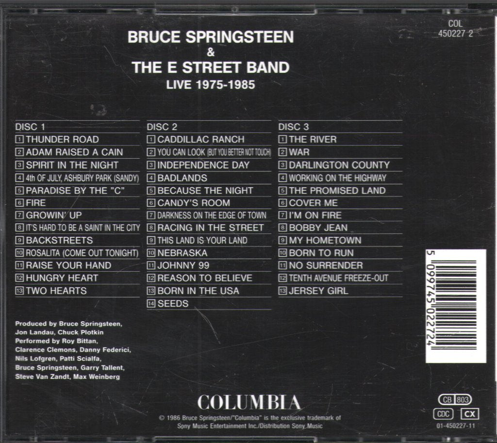 Bruce Springsteen & The E-Street Band - Live/1975-85 - Cd Set