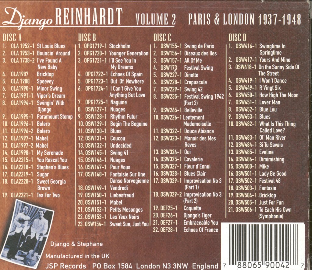 Django Reinhardt - Volume 2: Paris And London 1937-1948 - Cd Set