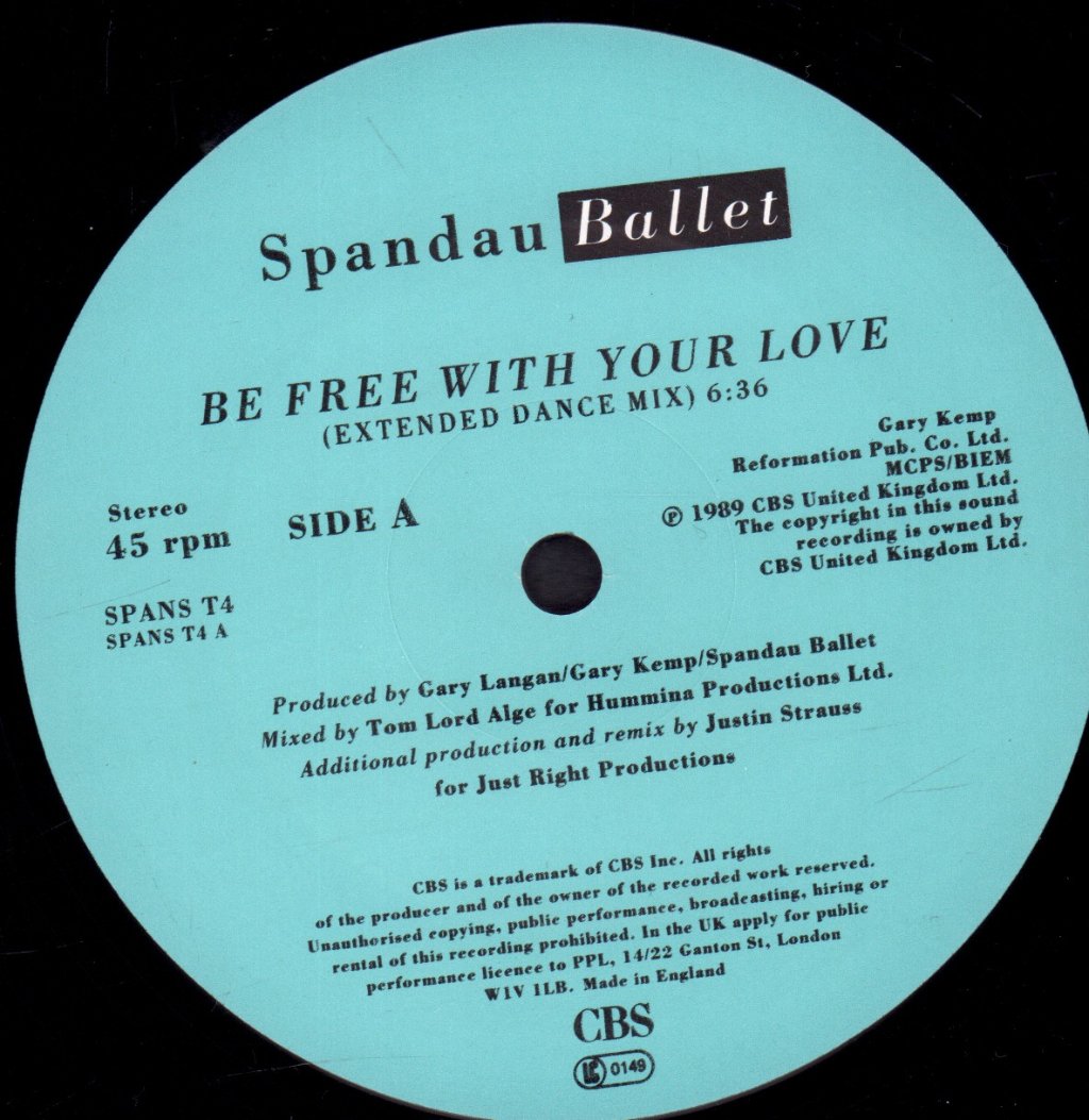 Spandau Ballet - Be Free With Your Love - 12 Inch