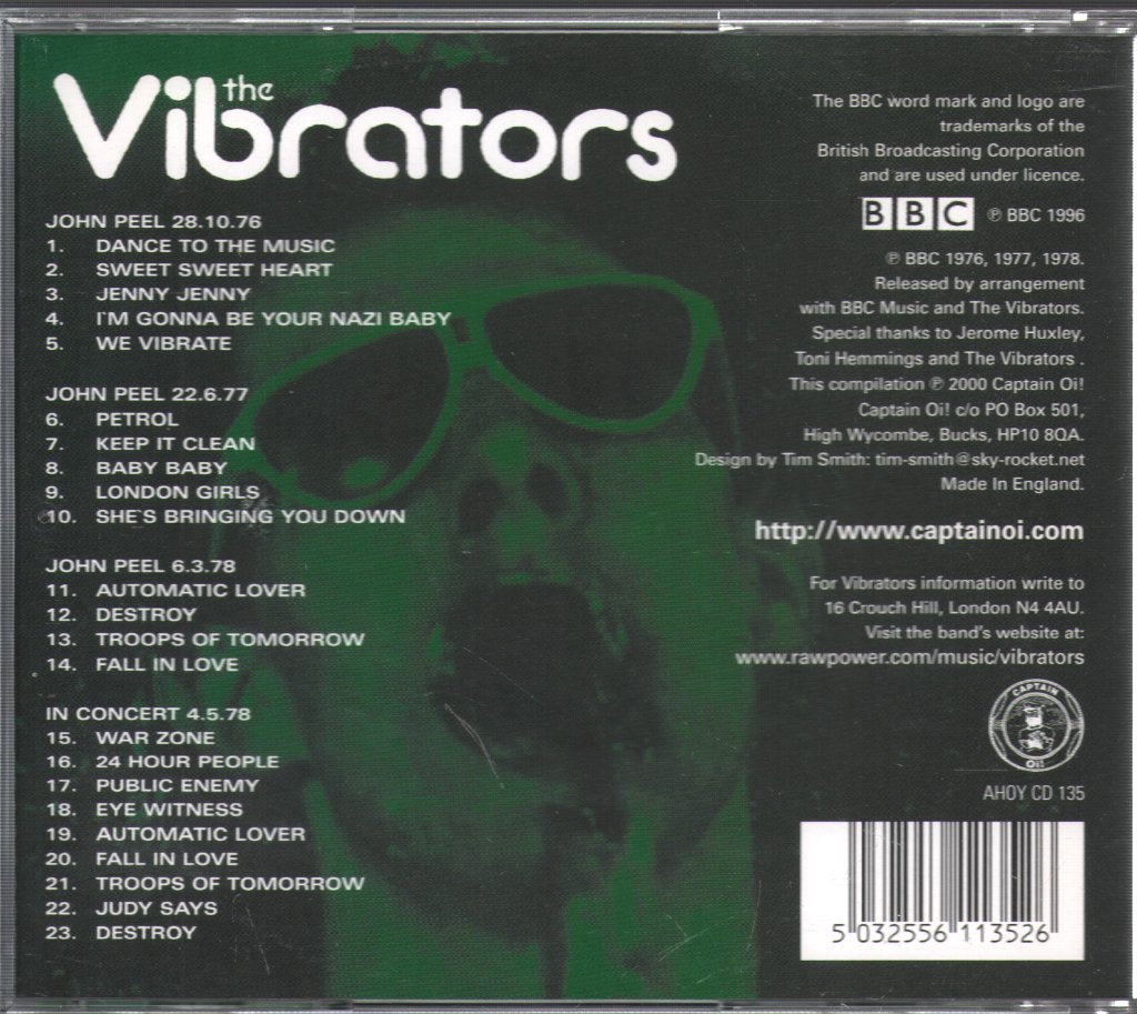 Vibrators - BBC Punk Sessions - Cd