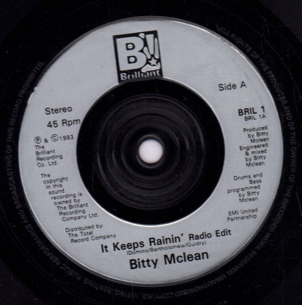 Bitty Mclean - It Keeps Rainin' - 7 Inch