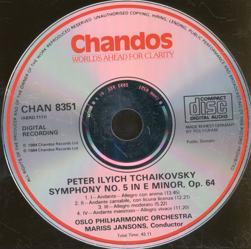 Oslo Filharmoniske Orkester, Mariss Jansons - Tchaikovsky - Symphony 5 In E Minor, Op. 64 - Cd