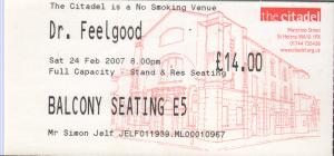 Dr Feelgood - St Helens Citadel 24Th February 2007 - Ticket