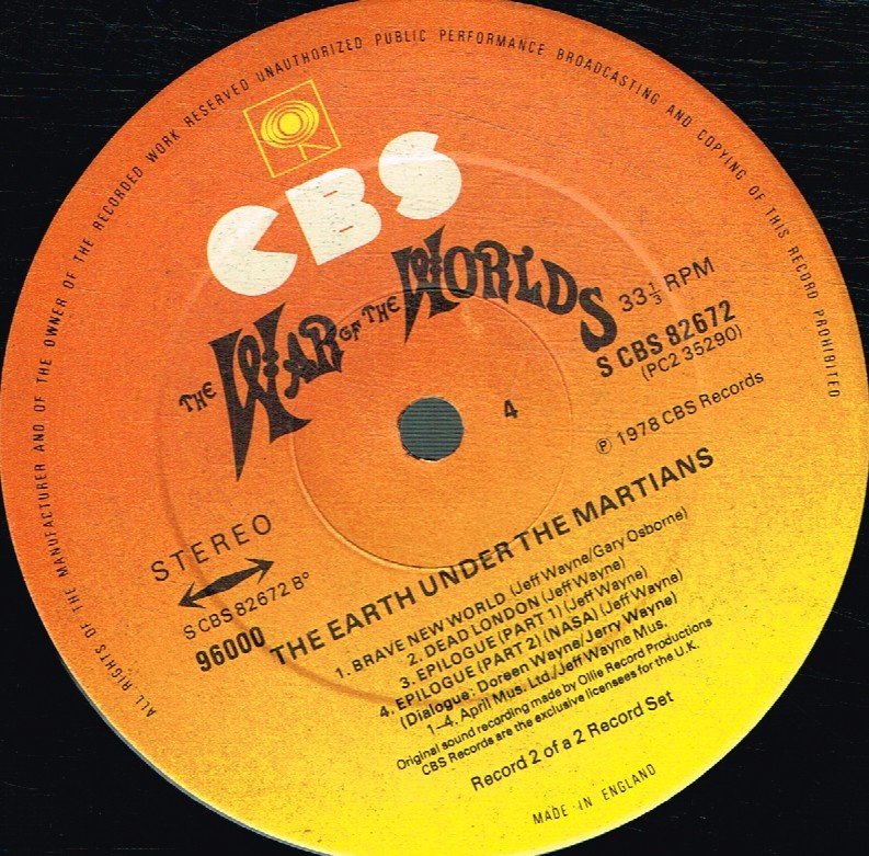 Jeff Wayne - War Of The Worlds - Double Lp