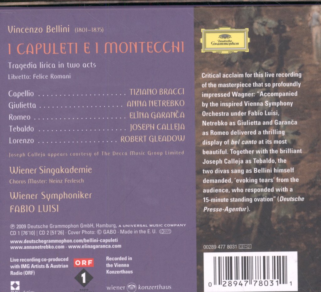 Wiener Symphoniker, Fabio Luisi - Bellini - I Capuleti E I Montecchi - Double Cd