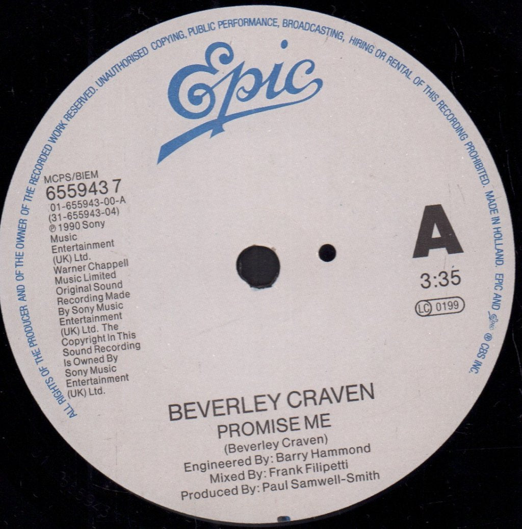 Beverley Craven - Promise Me - 7 Inch