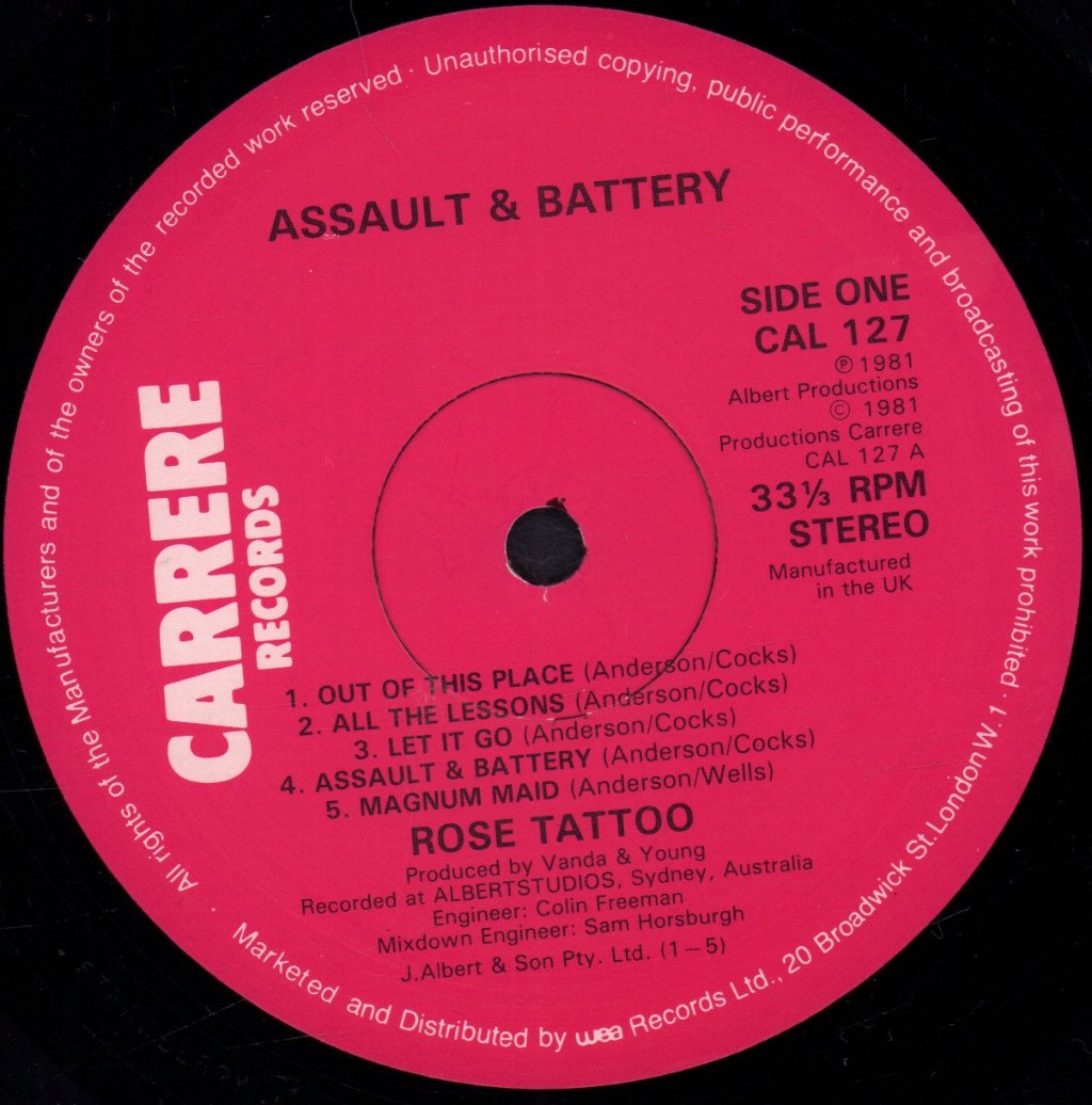 Rose Tattoo - Assault And Battery - Lp