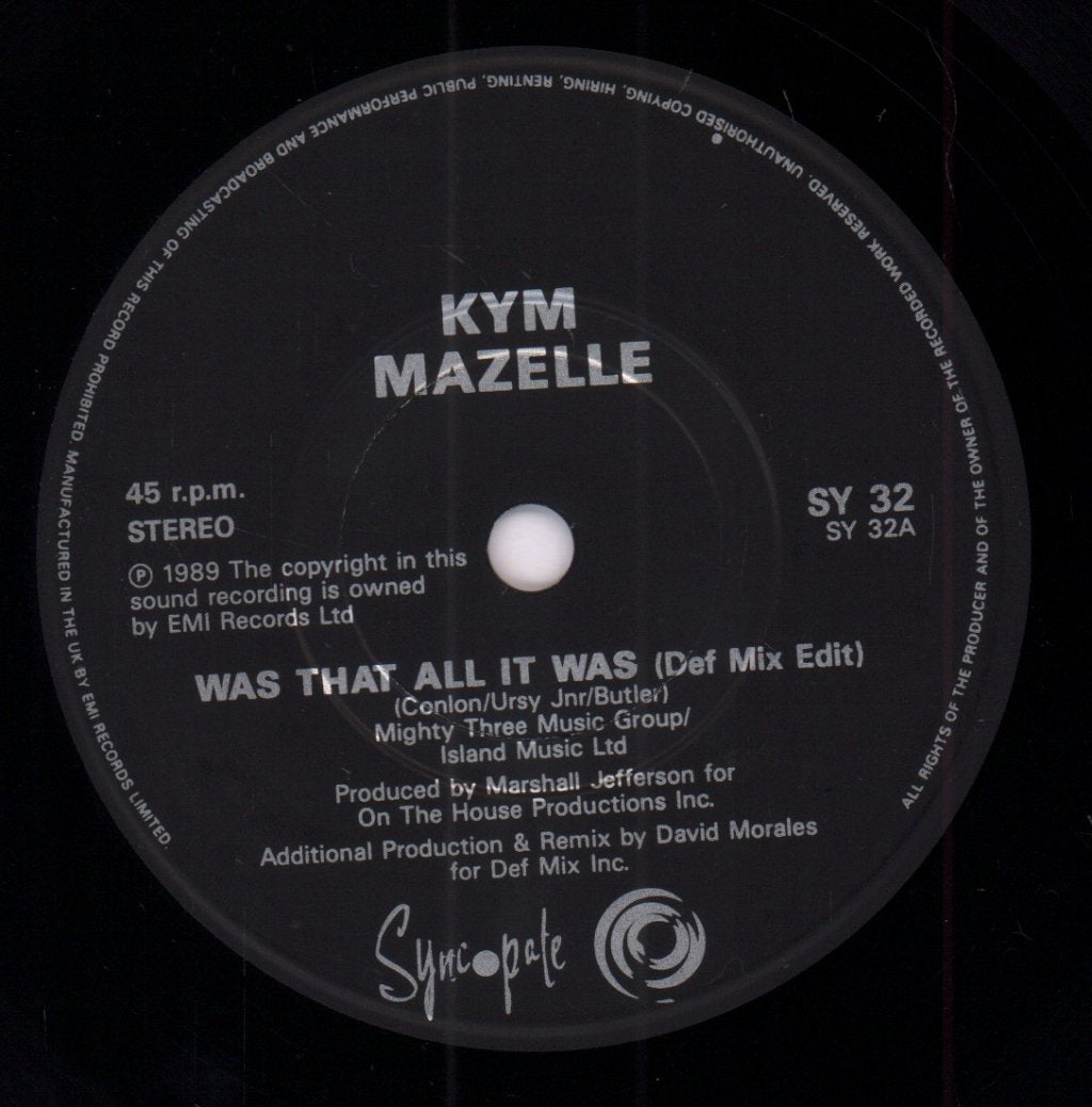 Kym Mazelle - Was That All It Was - 7 Inch
